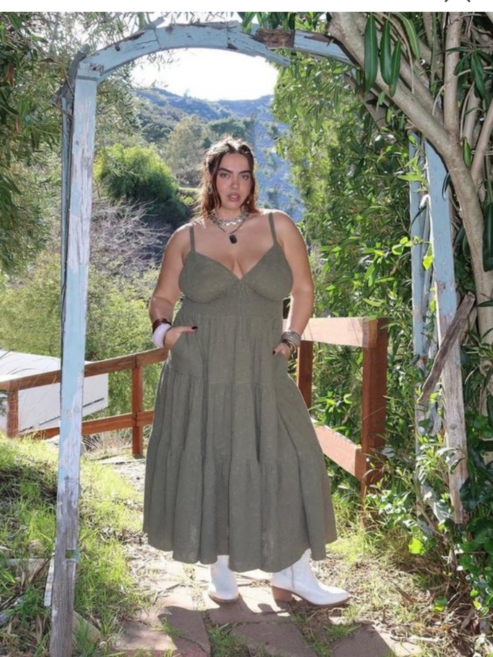 Torrid Festi Tiered Maxi Dress - Sage- Size 1X - NWT!